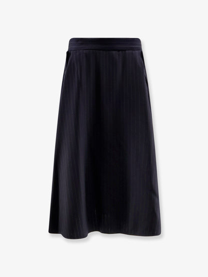 Striped virgin wool midi skirt thumbnail