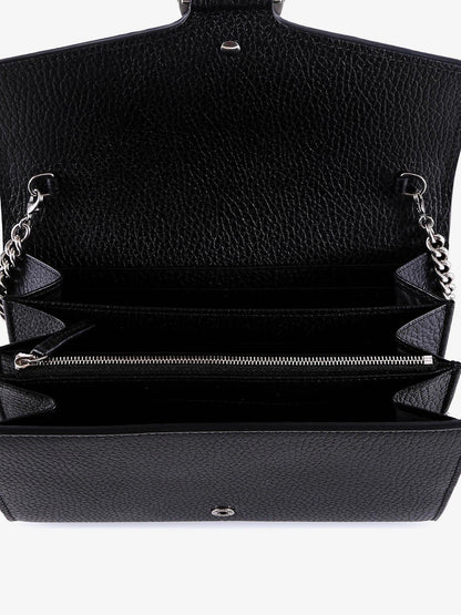 Leather shoulder bag with iconic tiger heads buckle thumbnail