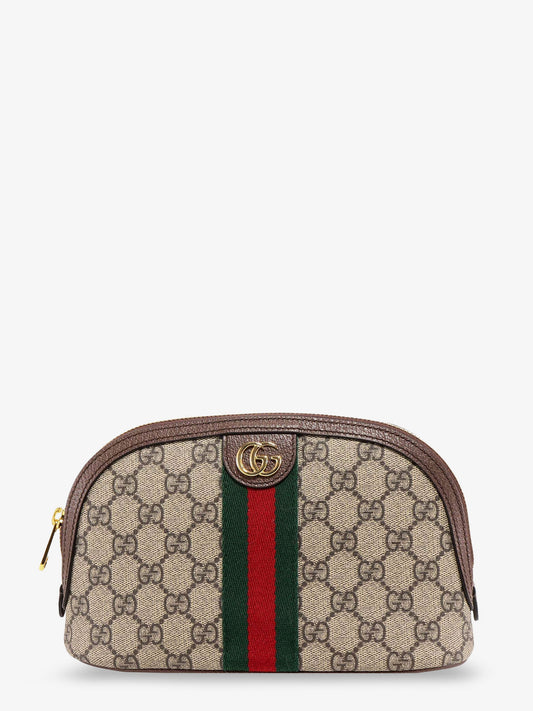 Ophidia GG Fabric and leather clutch