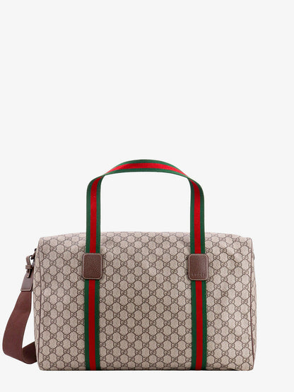 GG Supreme Fabric and leather travel bag with Web detail thumbnail