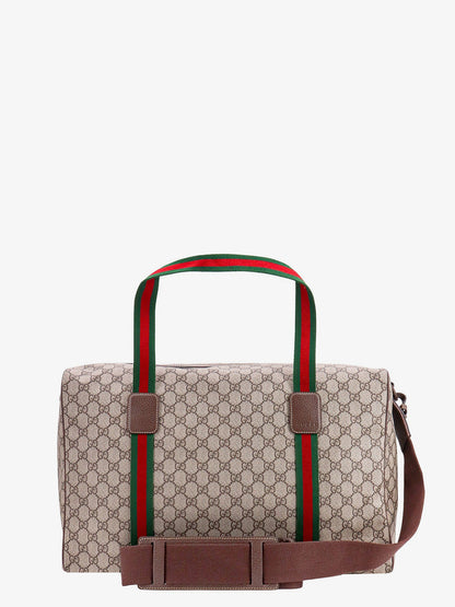 GG Supreme Fabric and leather travel bag with Web detail thumbnail