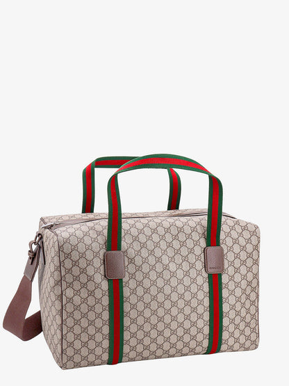 GG Supreme Fabric and leather travel bag with Web detail thumbnail