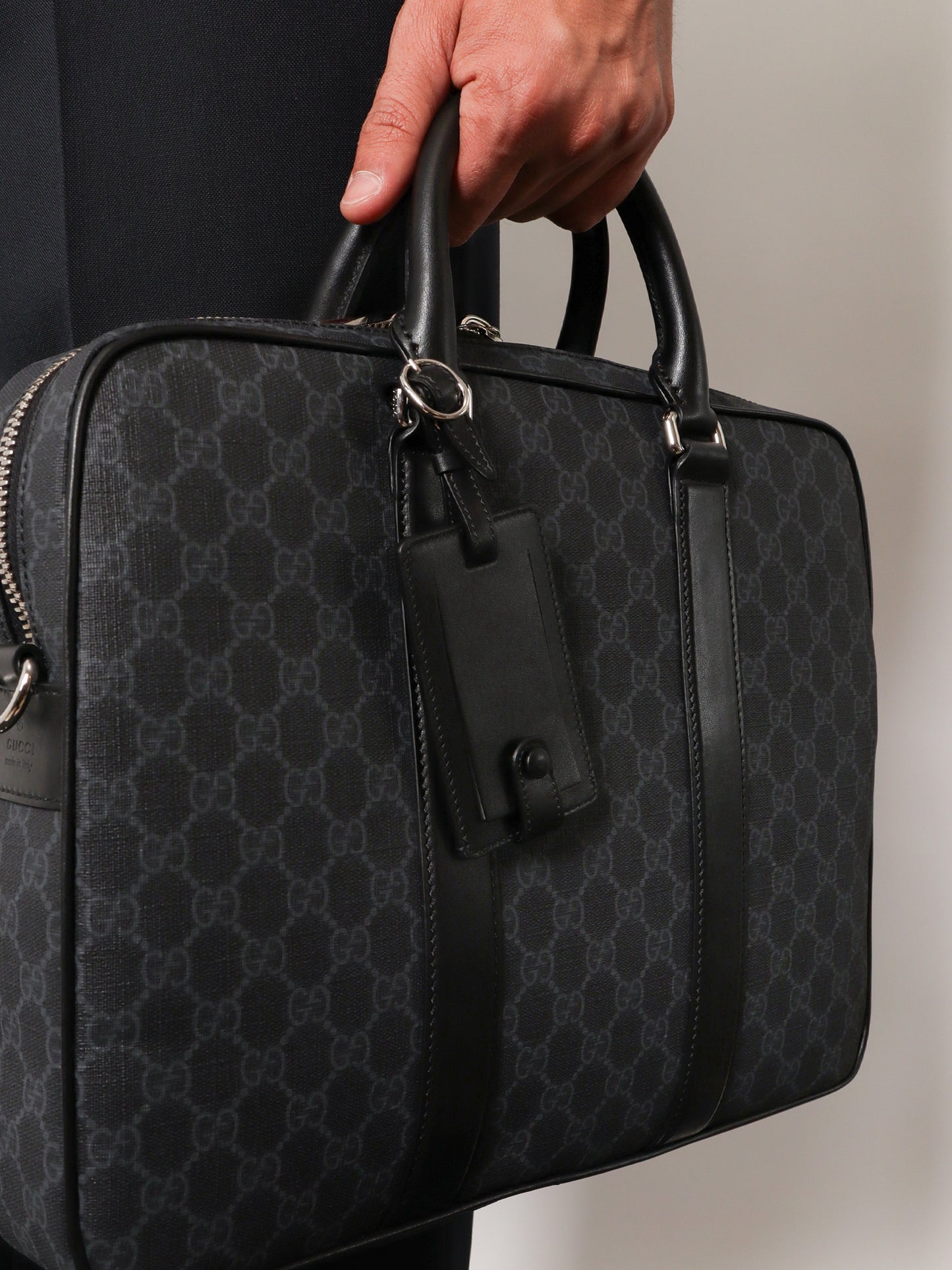 GG Supreme fabric and leather briefcase