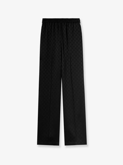 Viscose blend trousers with all-over GG motif thumbnail