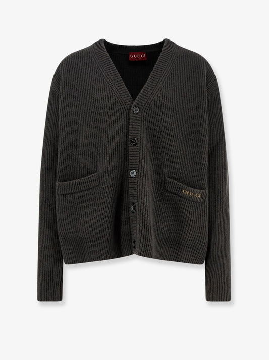 Ribbed wool and cashmere cardigan