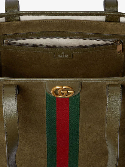 Borsa shopping Ophidia in suede e pelle thumbnail