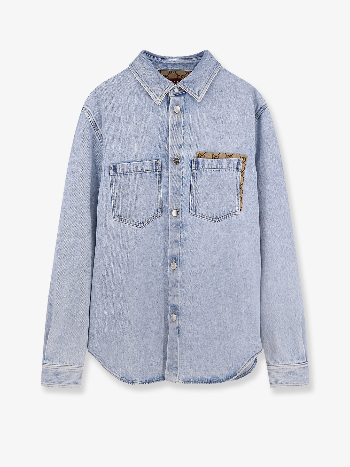 Denim shirt with GG insert