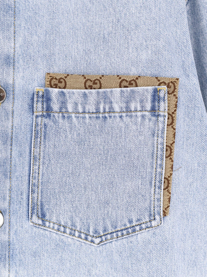 Denim shirt with GG insert thumbnail
