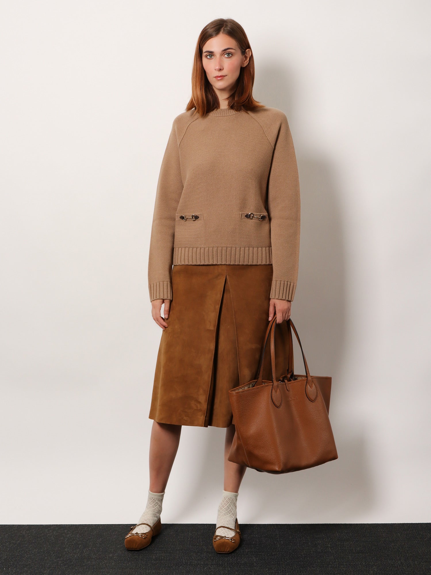 Suede skirt with Horsebit detail GUCCI - Nugnes1920