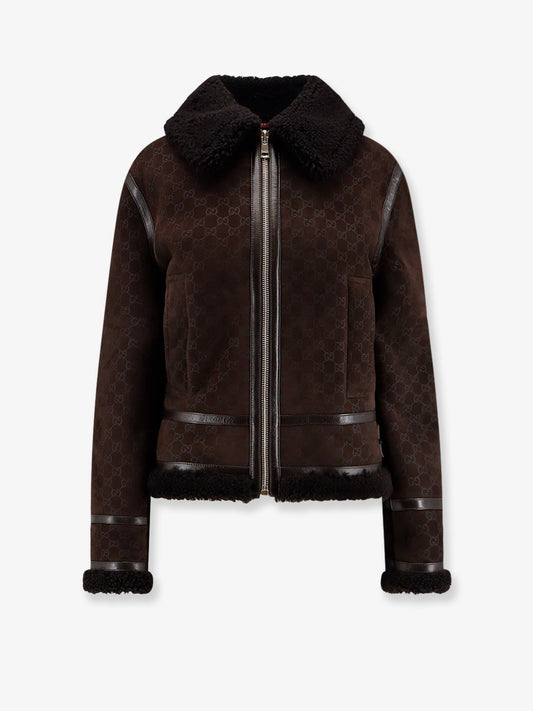 Suede jacket with GG motif