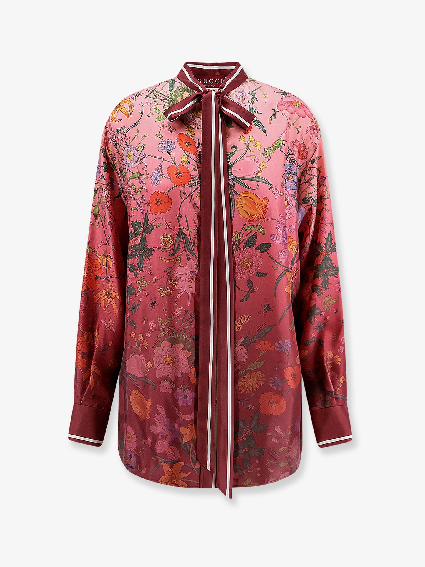 Silk shirt with Gucci Flora print