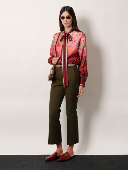 Silk shirt with Gucci Flora print thumbnail