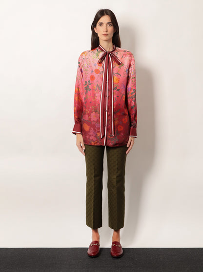Silk shirt with Gucci Flora print thumbnail
