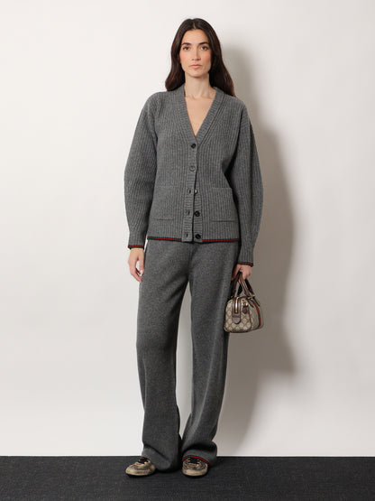 Ribbed wool cardigan thumbnail