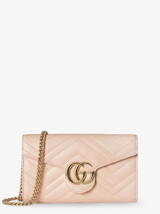 Quilted leather crossbody bag with metal GG logo