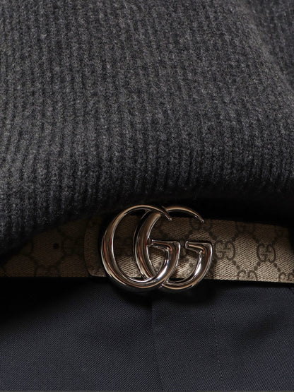 Reversible leather and Supreme GG fabric belt thumbnail