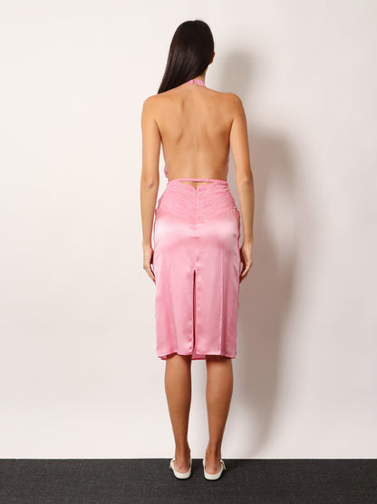 Silk Satin Midi Dress thumbnail