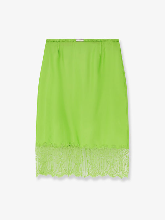 Viscose skirt with floral lace