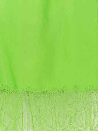 Viscose skirt with floral lace thumbnail