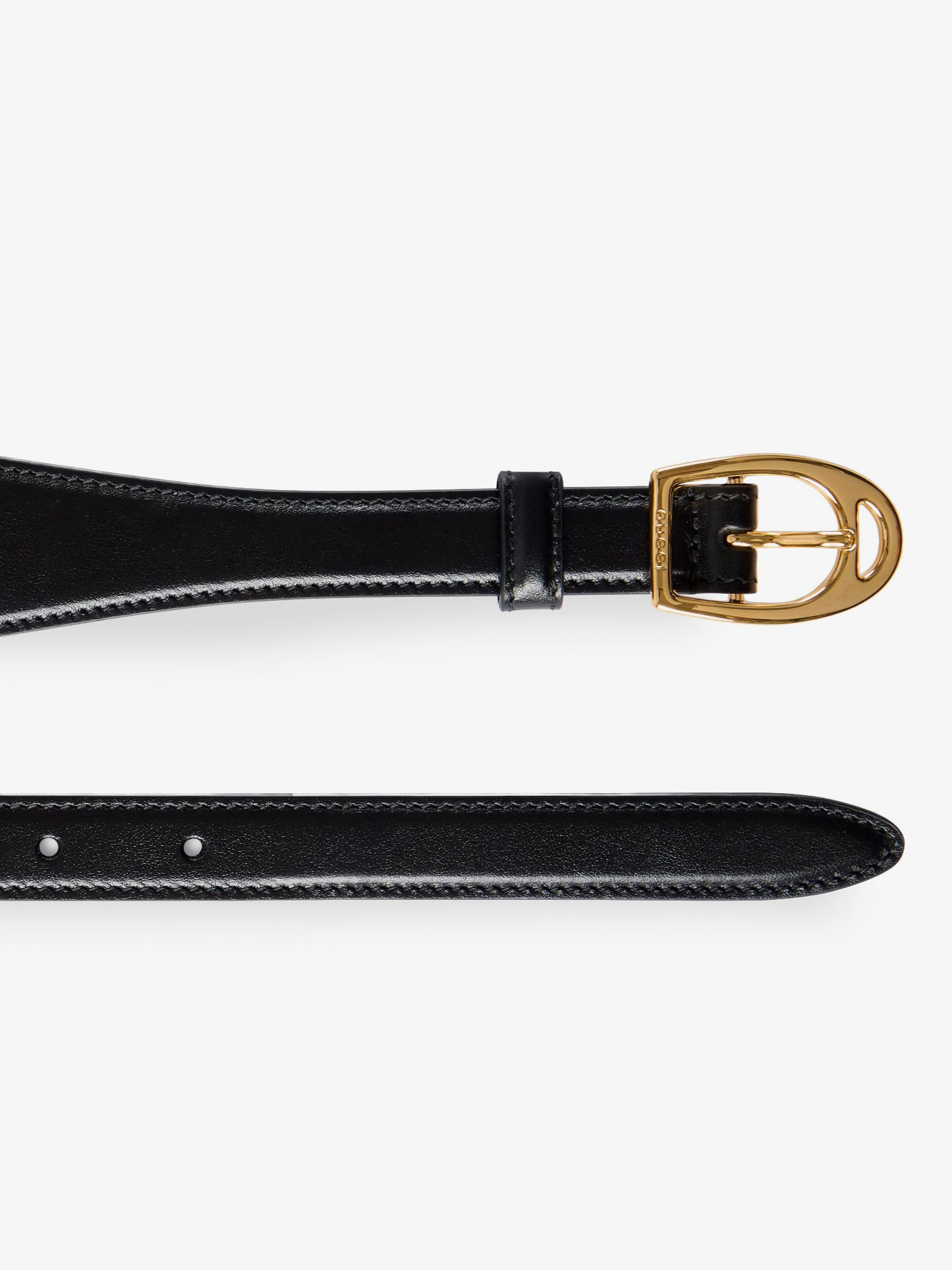 Leather belt with oversized Horsebit