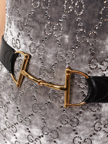 Leather belt with maxi metal Horsebit thumbnail