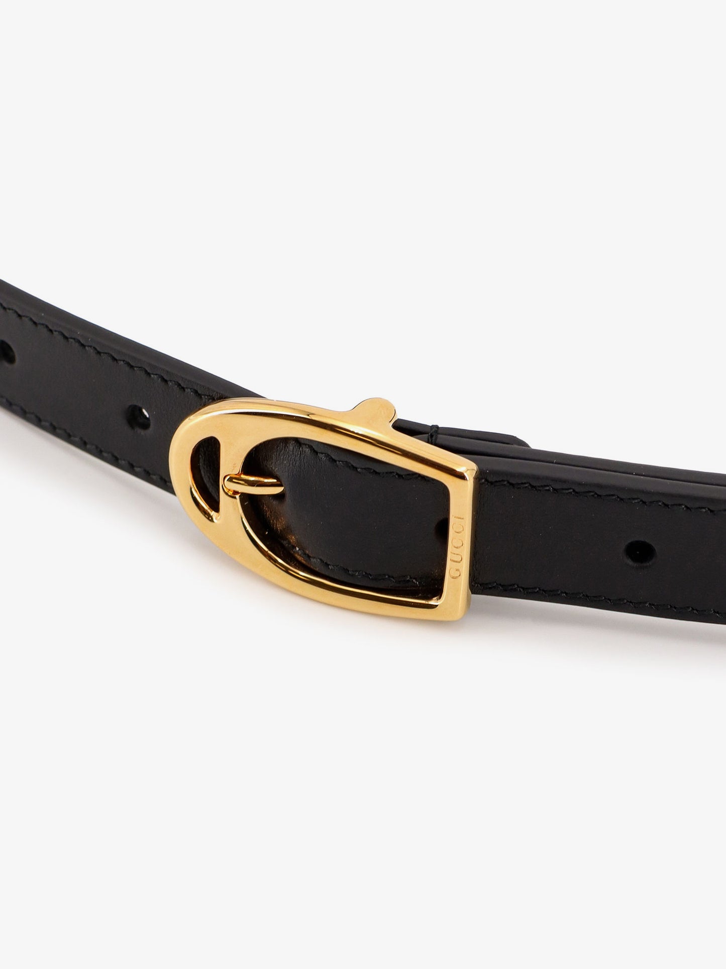 Leather belt with maxi metal Horsebit