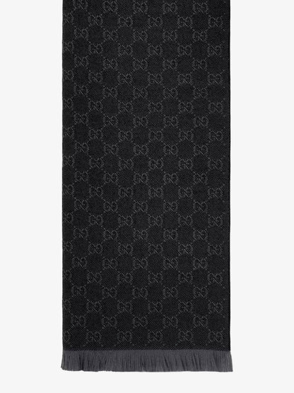 Jacquard wool scarf with GG motif thumbnail