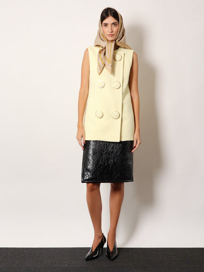 Shiny leather and neoprene skirt thumbnail