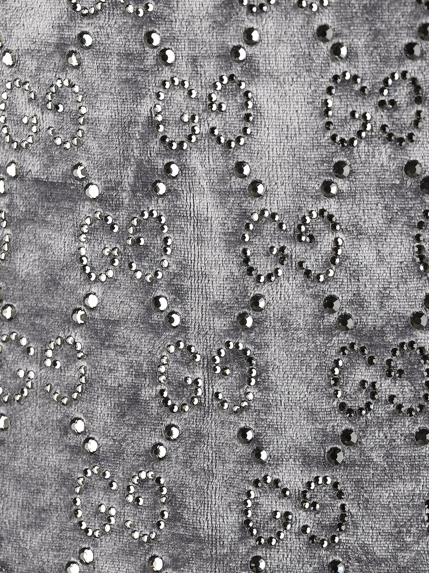 Stretch chenille jumpsuit with all-over crystals