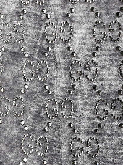 Stretch chenille jumpsuit with all-over crystals thumbnail