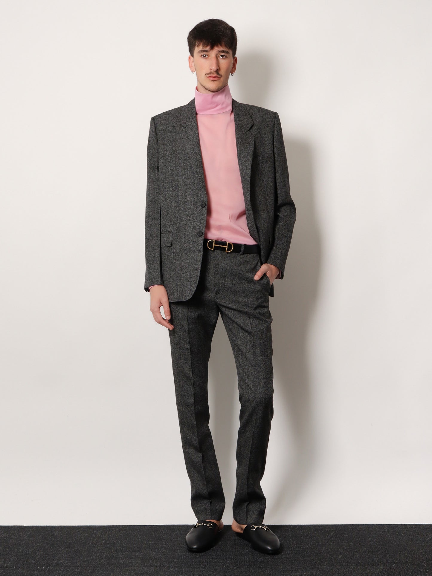 Mouliné wool trousers