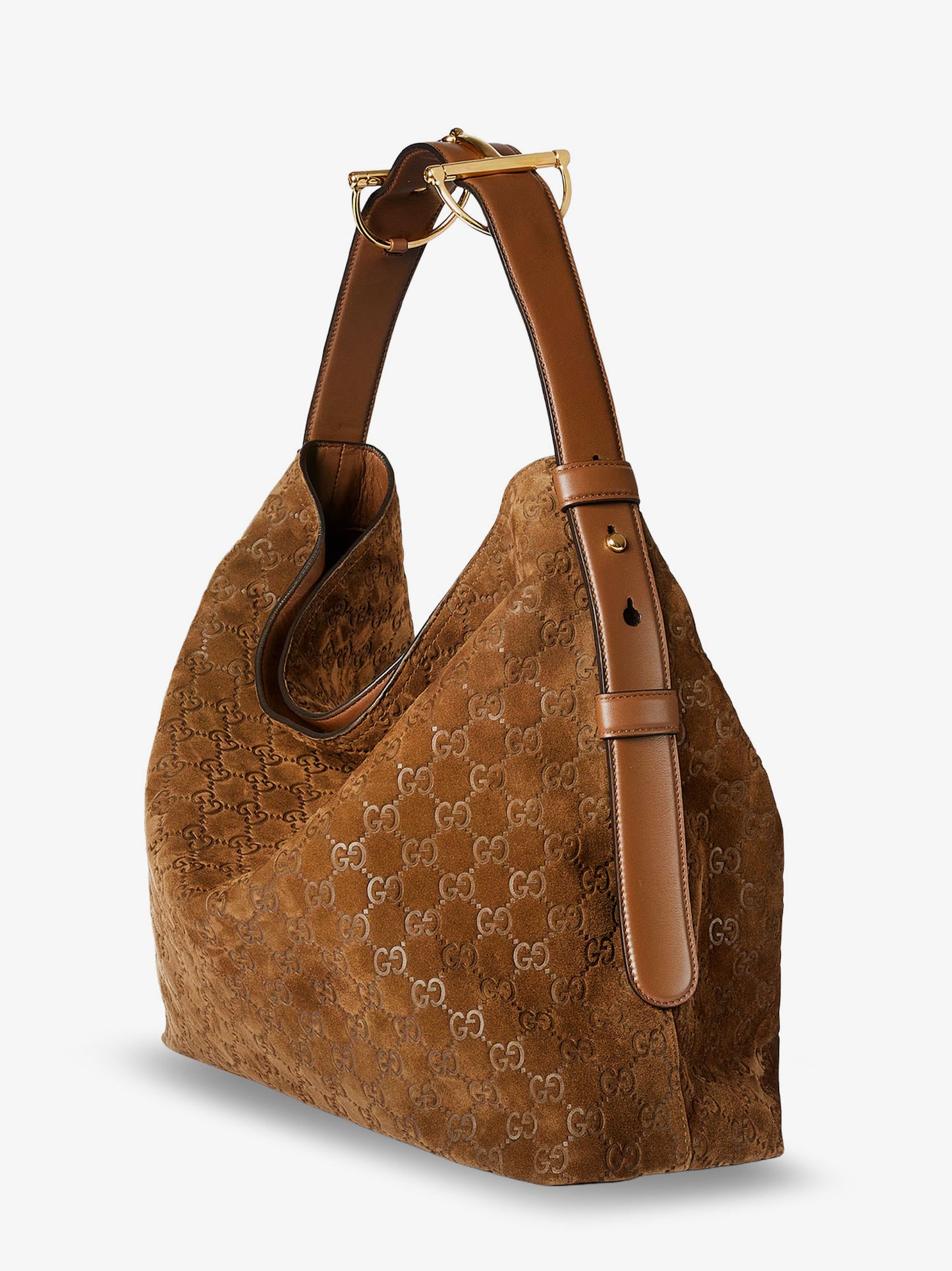 Beatrix suede shoulder bag with all-over GG logo