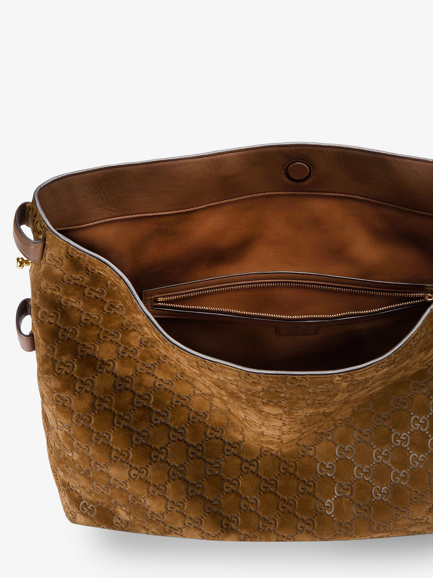 Beatrix suede shoulder bag with all-over GG logo