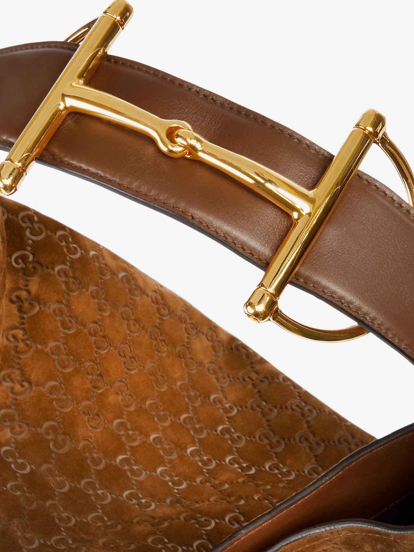 Beatrix suede shoulder bag with all-over GG logo