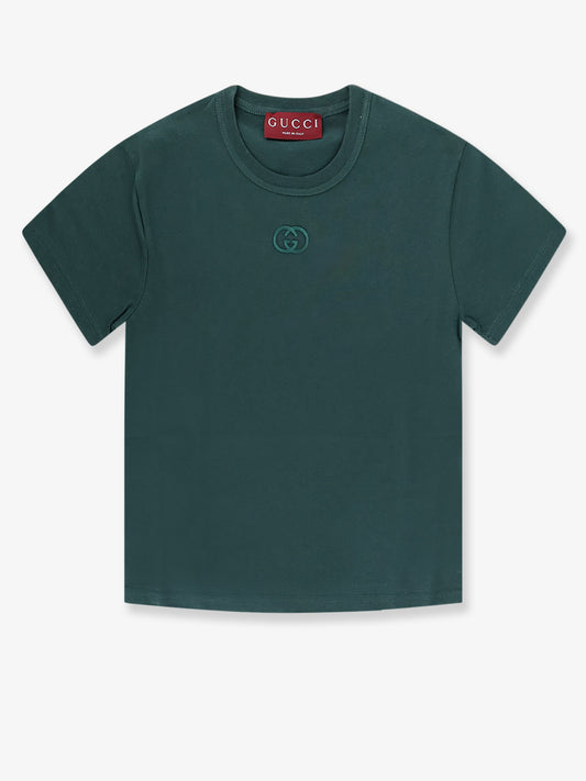 Cotton T-shirt with GG Incrocio logo detail