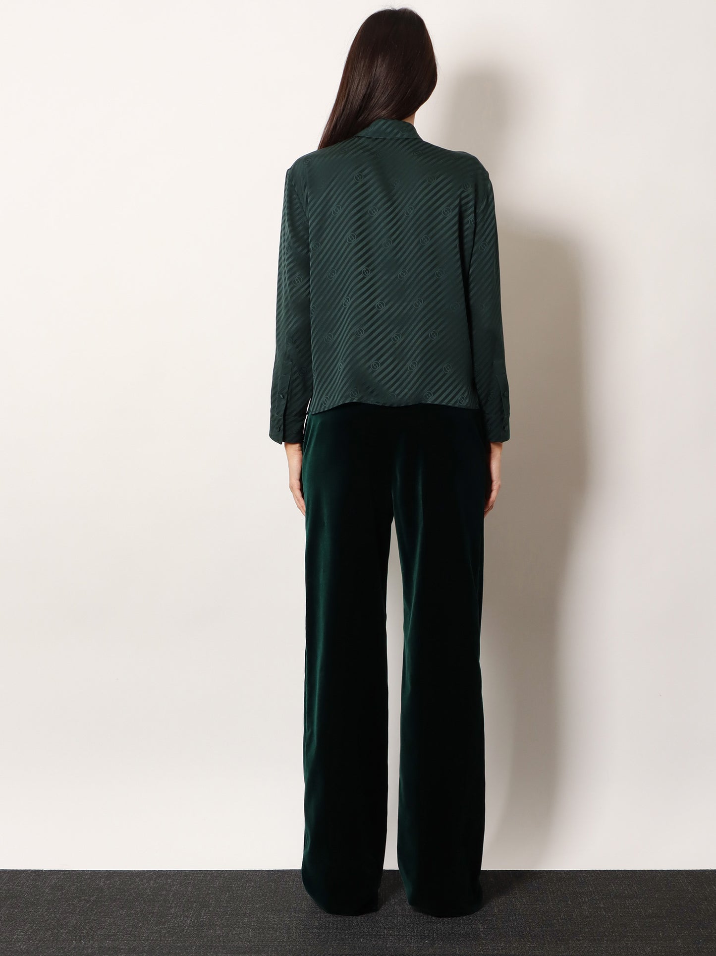 Camicia in seta con motivo diagonale