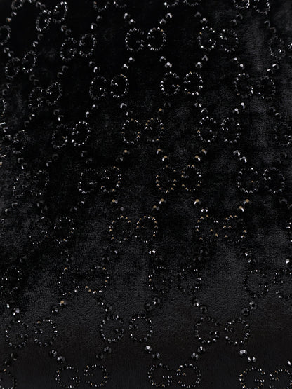 Top in ciniglia con motivo GG in cristalli all-over thumbnail