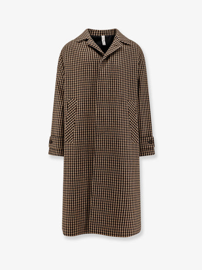 Baia Del Monaco madras wool blend coat thumbnail