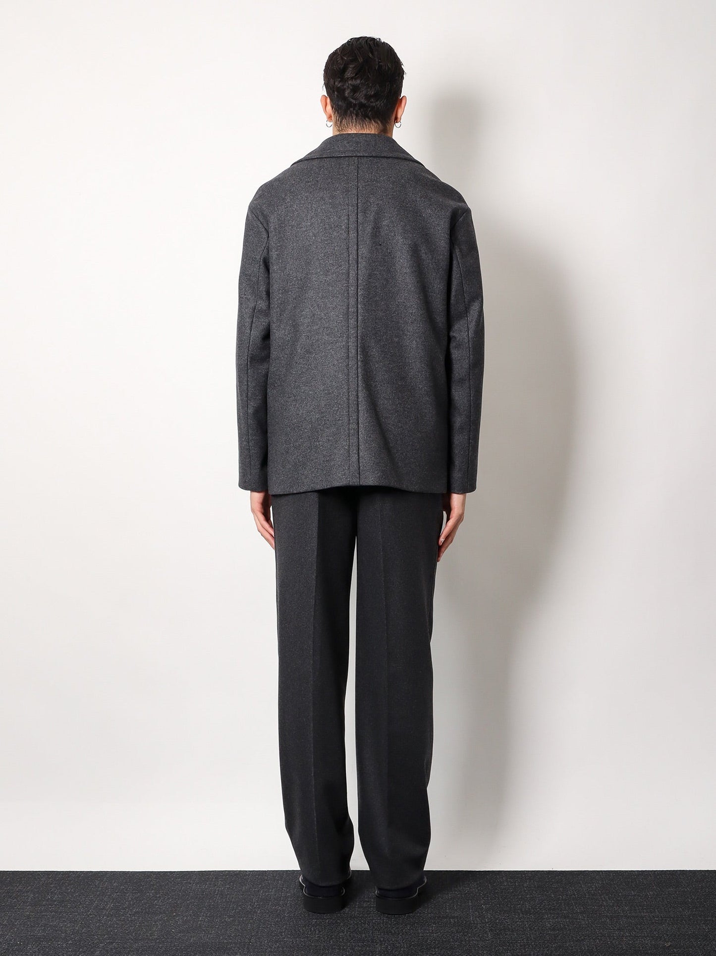 Double-breasted virgin wool blend coat