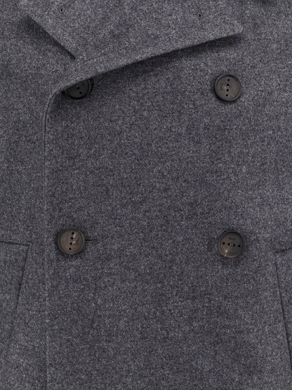 Double-breasted virgin wool blend coat thumbnail