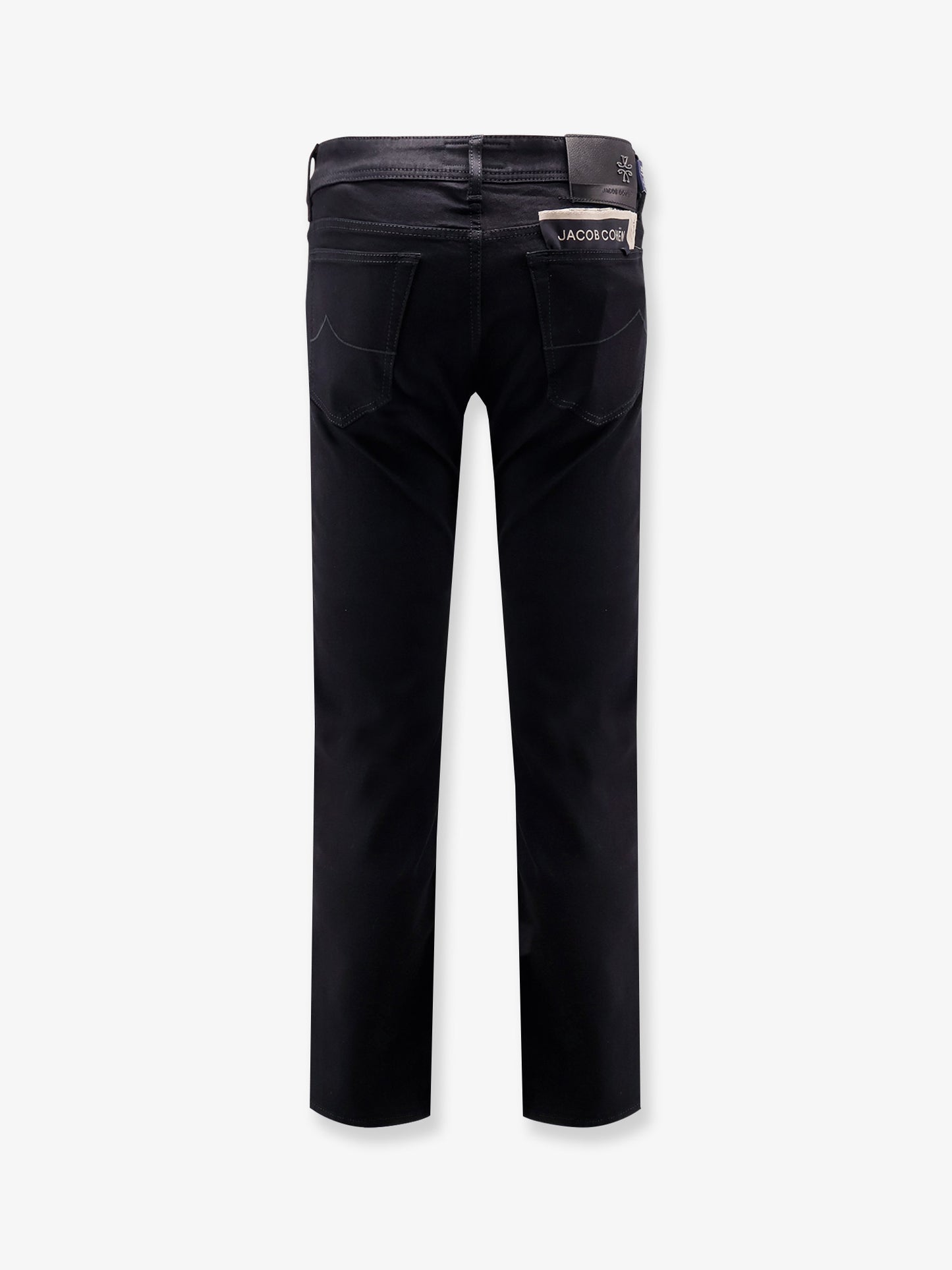 Pantaloni in misto cotone con targhetta Logo in pelle