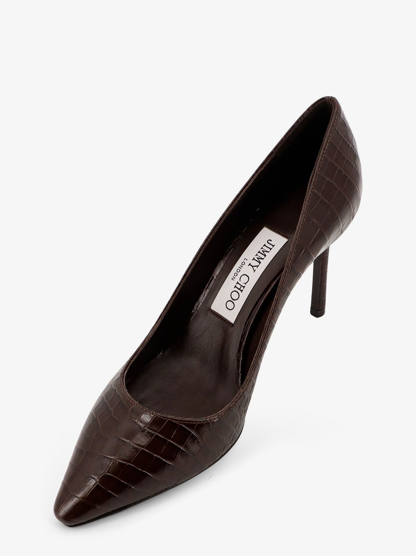 Romy 85 leather pumps with croco effect