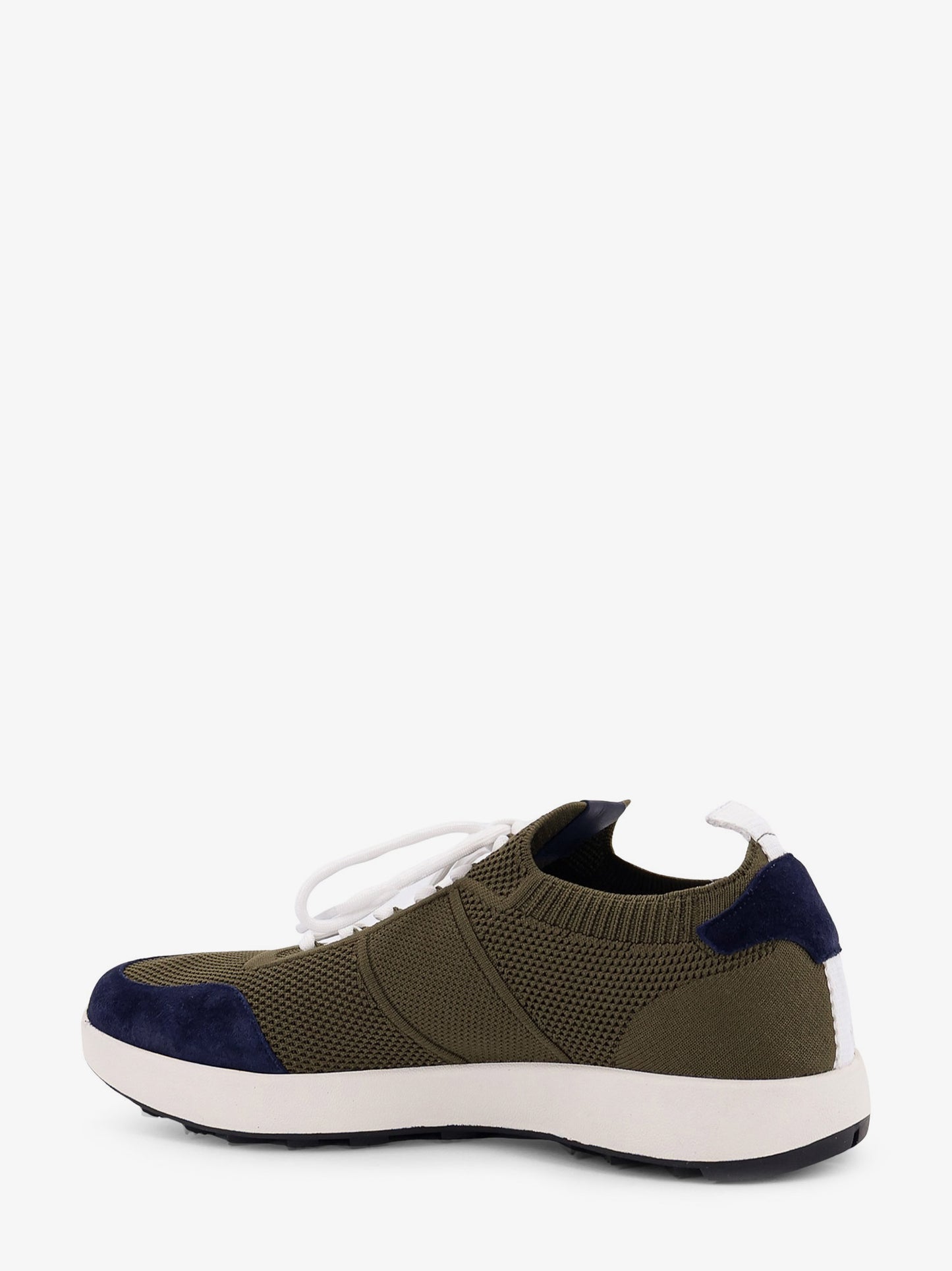 Low-top mesh sneakers with suede profiles