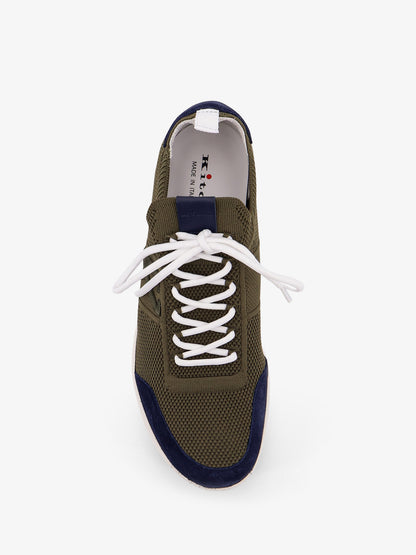 Low-top mesh sneakers with suede profiles thumbnail