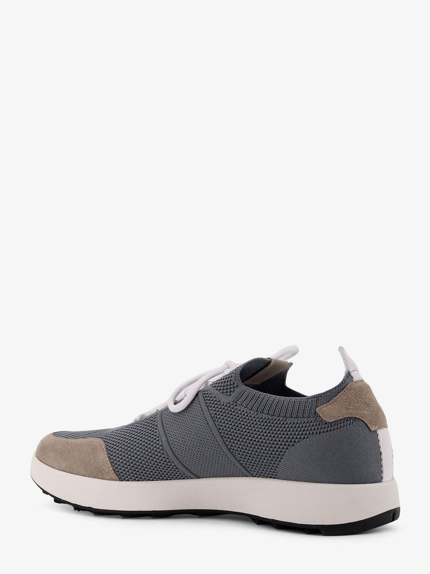 Low-top mesh sneakers with suede profiles