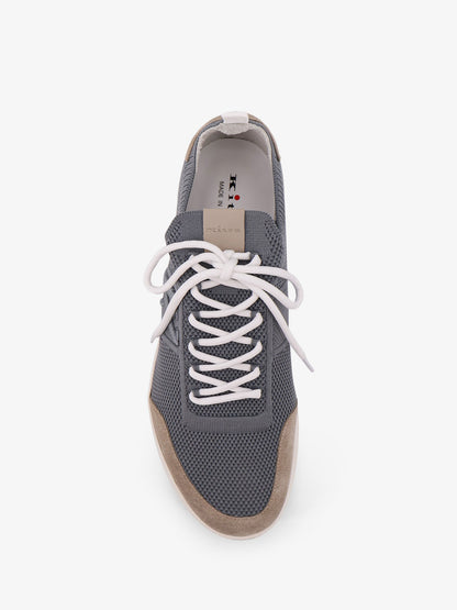 Low-top mesh sneakers with suede profiles thumbnail
