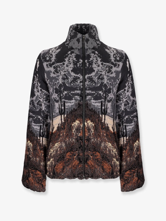 Knitted cotton and wool jacket