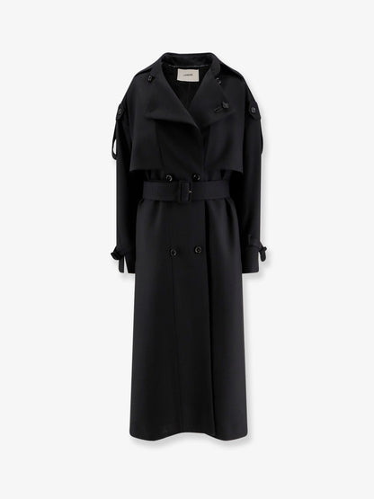 Funboy pure virgin wool trench with iconic brooch thumbnail