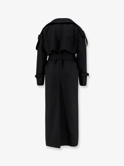 Funboy pure virgin wool trench with iconic brooch thumbnail