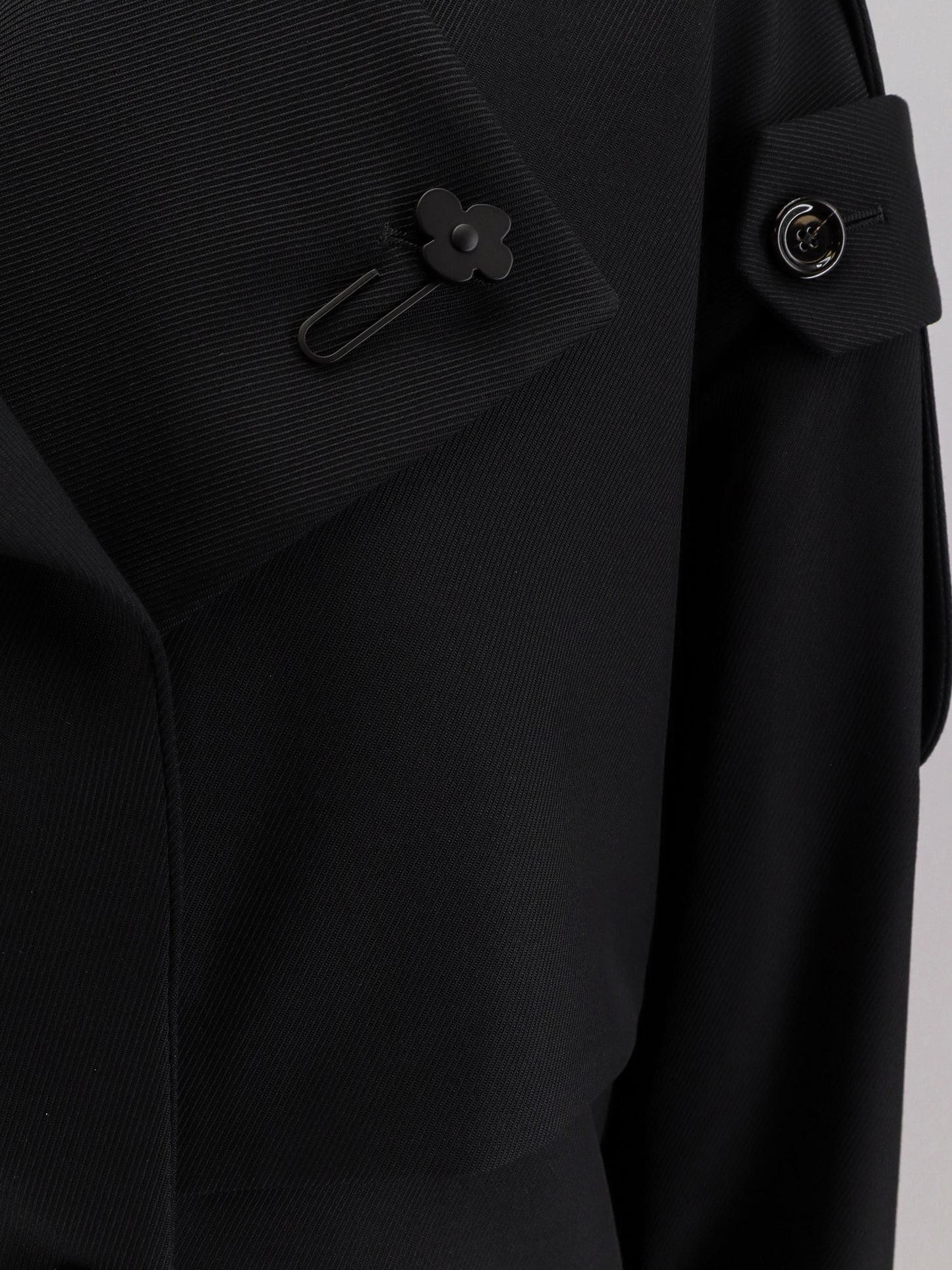 Funboy pure virgin wool trench with iconic brooch